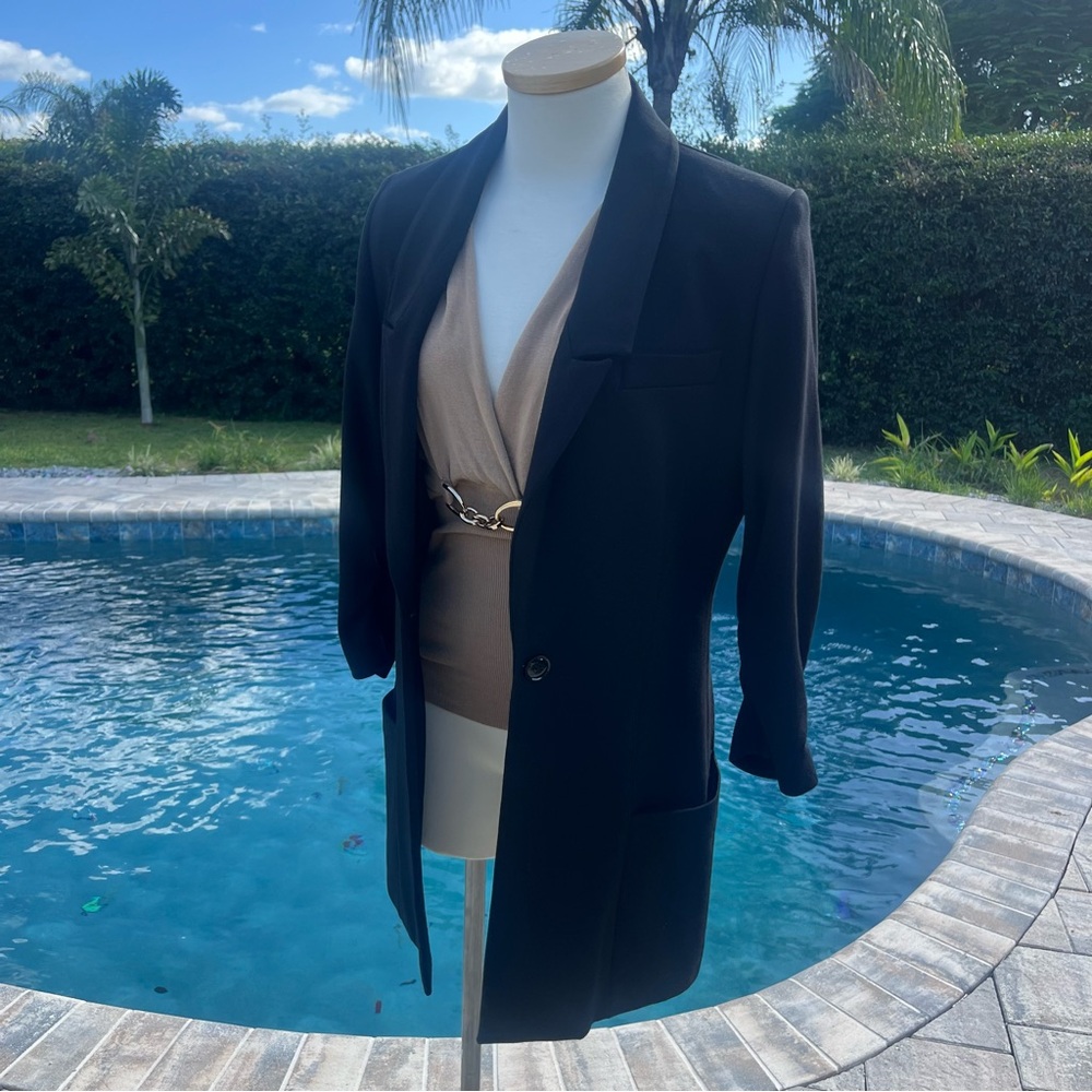 Boston Proper Black Blazer size 6 long. Button closure. With pockets. - Picture 2 of 16